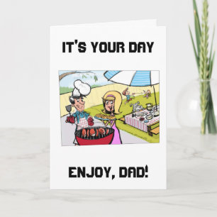 CARTE "GRILLIN' PAPA POUR SON ANNIVERSAIRE* OU SA *FÊTE 