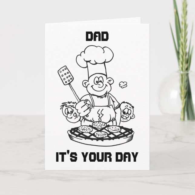 CARTE "GRILLIN' PAPA POUR SON ANNIVERSAIRE* OU SA *FÊTE  (Devant)