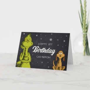 Carte Grinch Chalkboard Anniversaire
