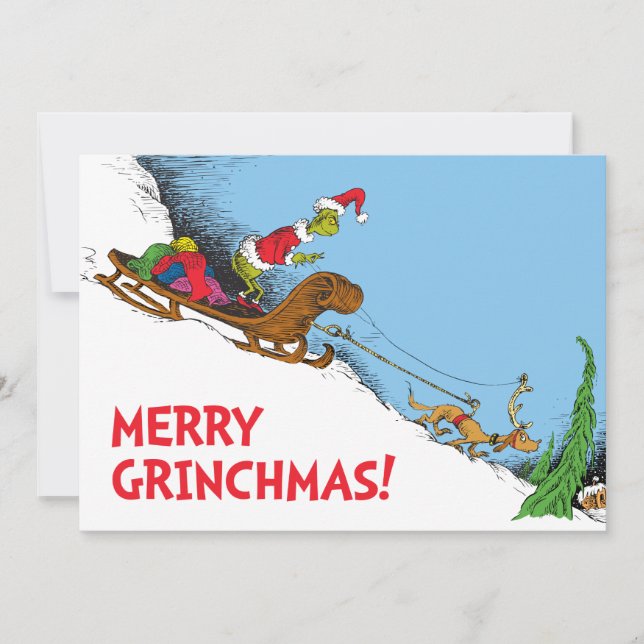 Carte Grinch classique | Grinch et Reindeer Max (Devant)