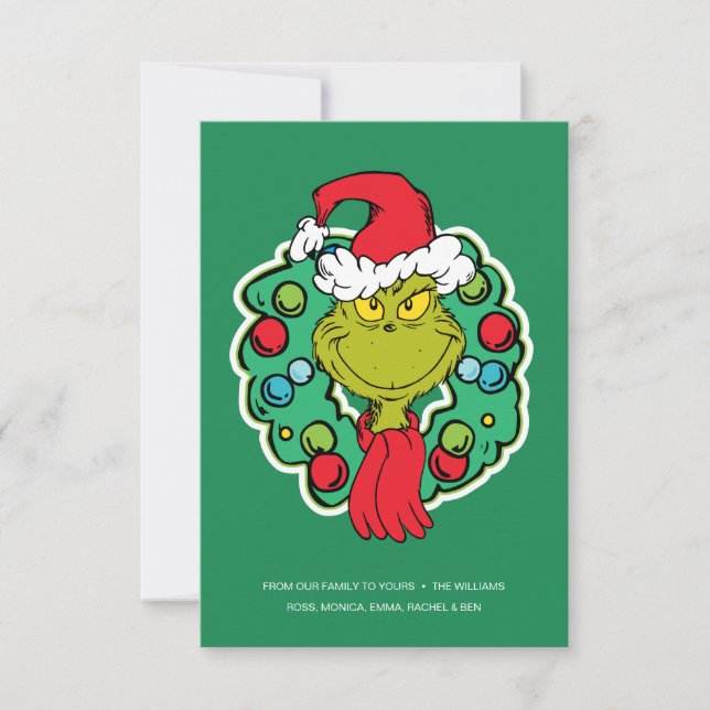 Carte Grinch | Couronne de Noël (Devant)