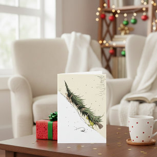 Carte Grinch et Max rendent le sapin de Noël