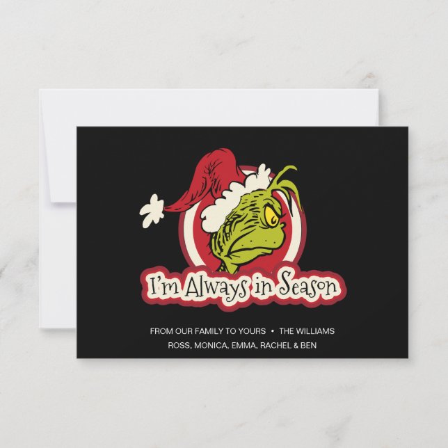 Carte Grinch | Je suis toujours en saison (Devant)