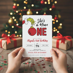 Carte Grinch She's a Mean One 1st Birthday