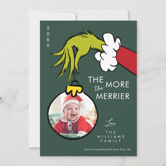 Carte Grinch The More the Merrier New Baby - Photo (Devant)