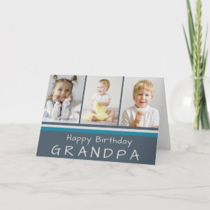 Carte Gris grand-père photo Collage Joyeux anniversaire