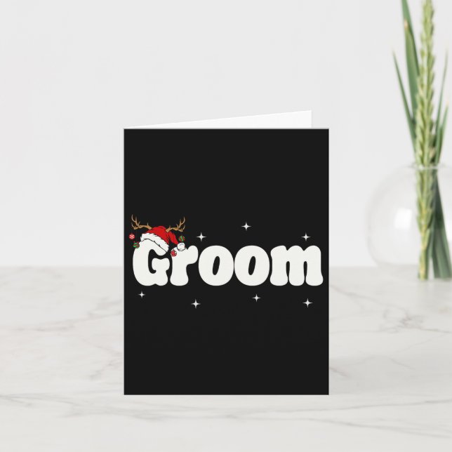 Carte Groom Bride Père Noël Couples tenues de Noël Xmas  (Devant)
