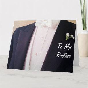 CARTE GROOM DANS SON TUX-FRÈRE LE JOUR DU MARIAGE