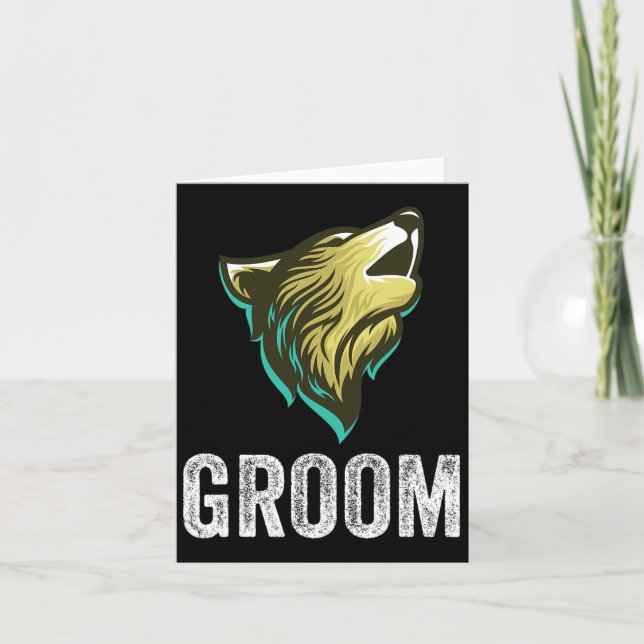 Carte Grooms Wolf Bachelor Mariage Groomsmen Team Party (Devant)