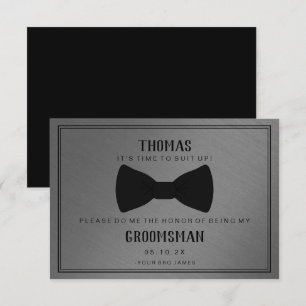 Carte Groomsman - Black Tied III Dark Grey