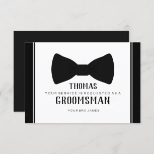 Carte Groomsman - Cravate noire Tux