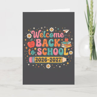 Carte Groovy Bienvenue à l'école 2026-2027 Enseignant