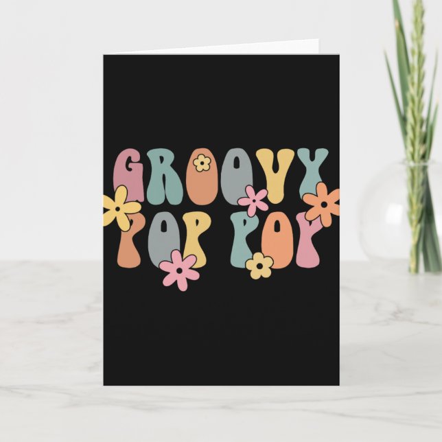Carte Groovy P P New Grandpa Pregnancy Announcement  (Devant)
