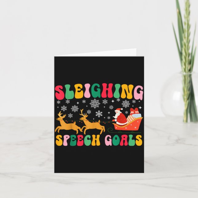 Carte Groovy Sleighing Speech Goal Reindeer Christmas Sp (Devant)