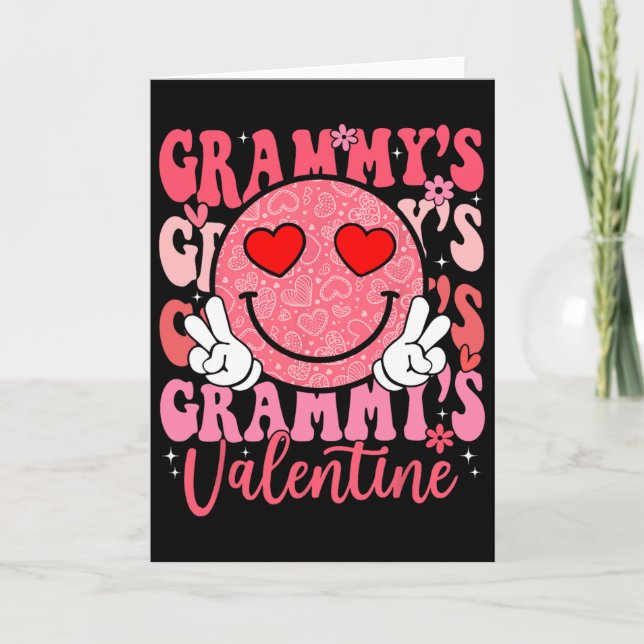 Carte Groovy Smile Face Grammy's Valentine Daughter Niec (Devant)