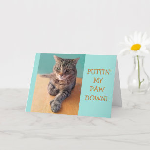 Carte Gros Chat Paw Anniversaire
