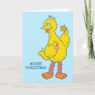 Carte Gros Oiseau tenant des ornements de Noël
