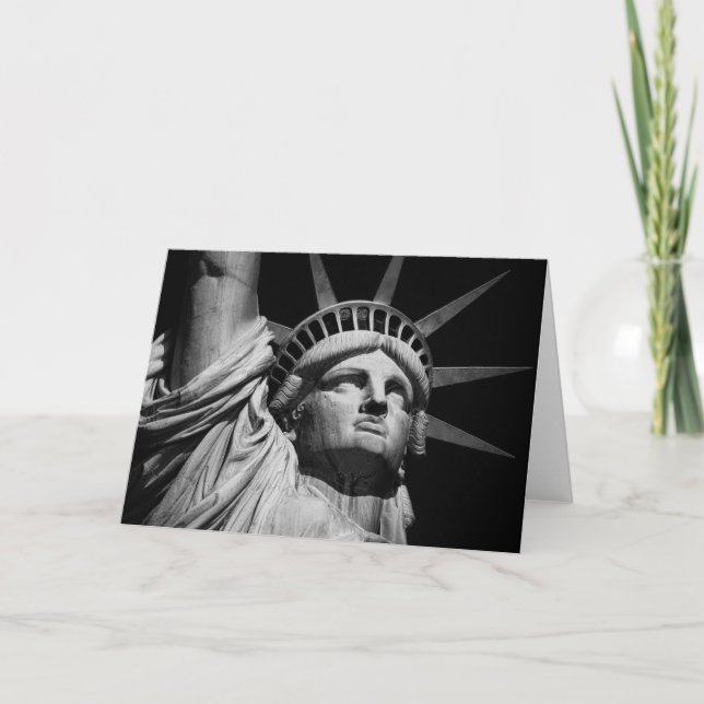 Carte Gros plan Statue blanche noire de la Liberté New Y (Devant)