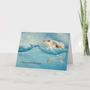 Carte gros poisson dans l'eau pour l'anniversaire de pap