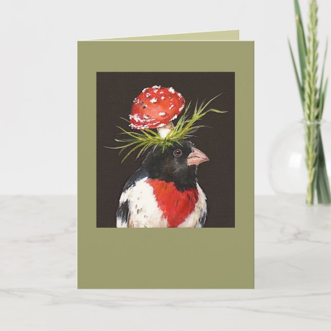 Carte Grosbeak à poitrine rose Joyeux anniversaire (Devant)