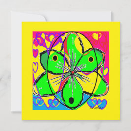 Carte Grosse fleur signé art original design très jolie