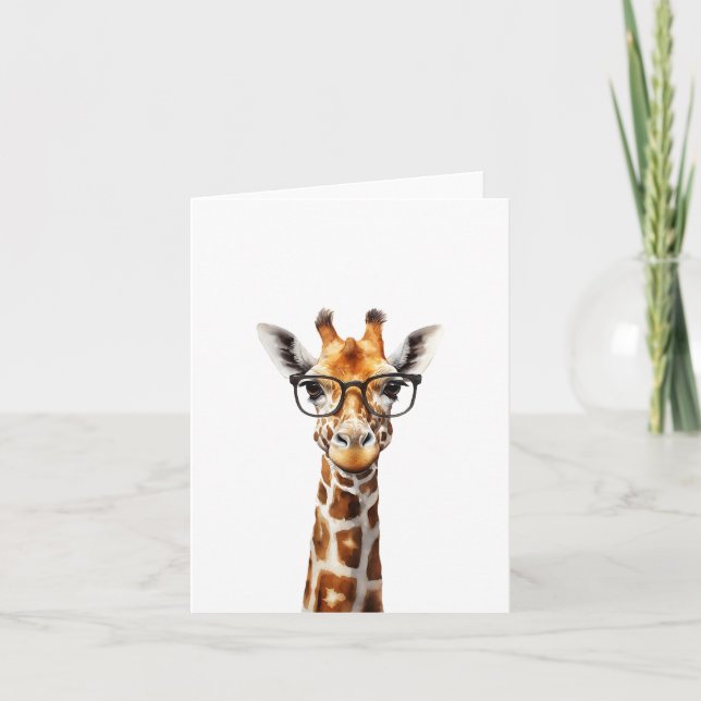 Carte Grosse girafe avec lunettes (Devant)