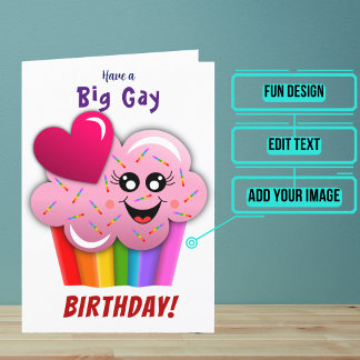 Carte Grosse Pâtisserie Gay Anniversaire