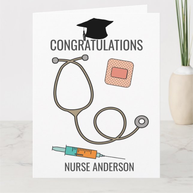 Carte Grosses félicitations Infirmière diplômée 8.5x11 (Devant)