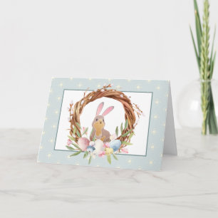 Carte Grotte de Pâques lapin de Pâques Wreath Oeuf de Pâ