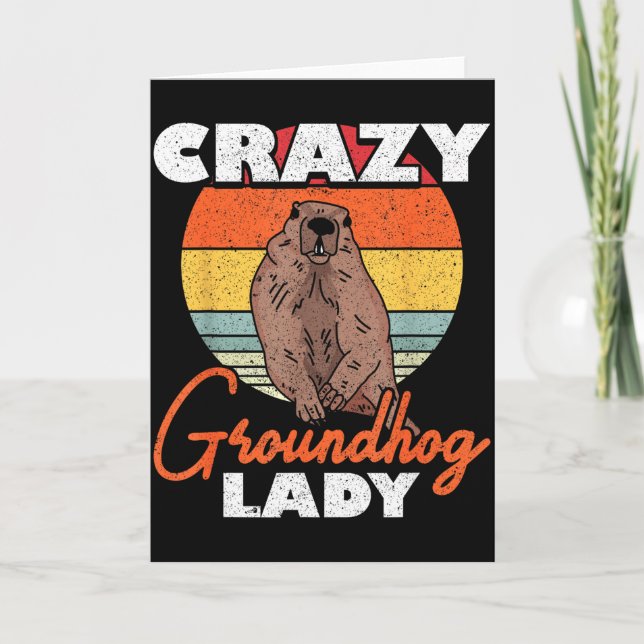 Carte Ground Hog fou Lady Groundhog (Devant)