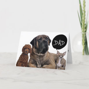 CARTE GROUP OF DOGS *BEST BIRTHDAY EVER DAD* WISHES