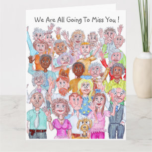 Carte Groupe de Caricaturistes qui saluent au revoir