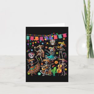 Carte Groupe de danse Floral Skeletons Mexican Dia De Lo