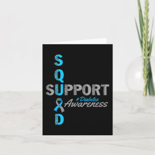 Carte groupe de soutien t1d t2d diabète ruban bleu gris
