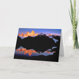 Carte Groupe Fitz Roy reflété dans les lacs glaciaires