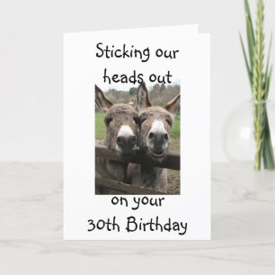 Carte GROUPE OU COUPLE DONKEY HEUREUX 30e ANNIVERSAIRE