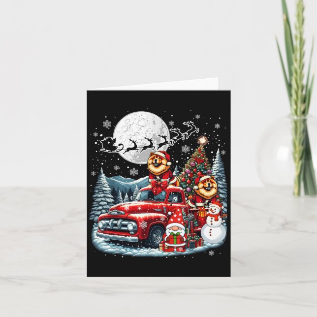 Carte Groupe Xmas Gnome Snowman Père Noël Chow Chows Sur (Devant)