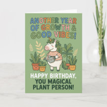 Growth Good Vibes Unicorn Plant Lover Birthday