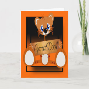 Carte Grreat Dad mignonne Fête des pères tigre