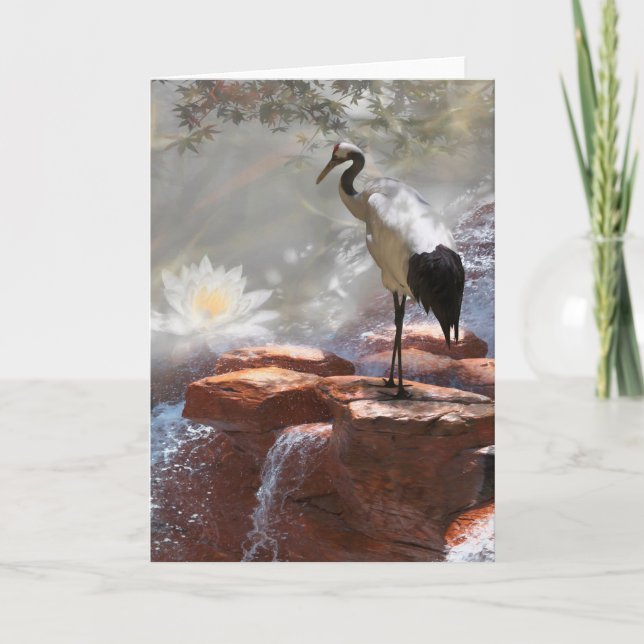 Carte Grue japonaise "Longévité" (Devant)