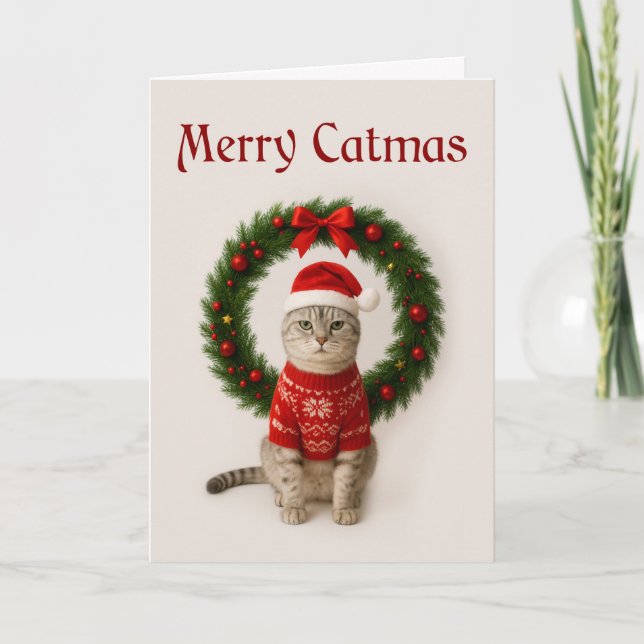 Carte Grumpy Cat Folded Christmas Card (Devant)