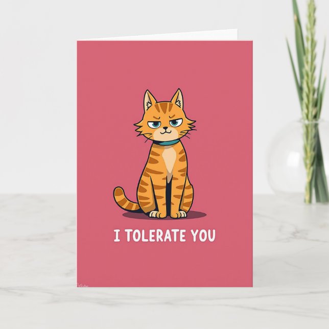 Carte Grumpy Cat Je Vous Tolère (Devant)
