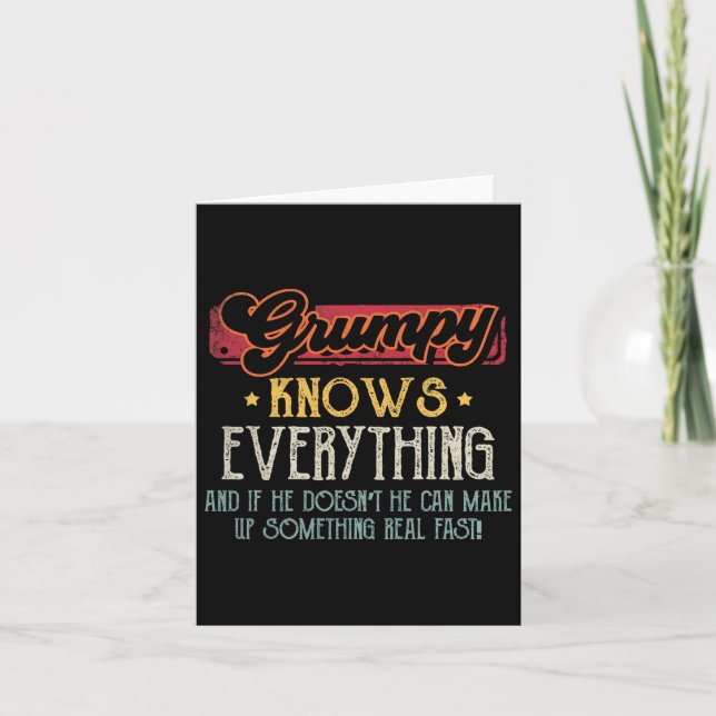 Carte Grumpy connaît tout Funny Grumpy Fête des pères G (Devant)