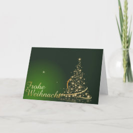 Carte Grünes Weihnachtsmotiv mit goldenem Weihnachtsbaum