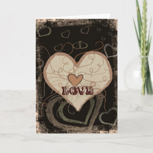 Carte grunge d'amour de coeur
