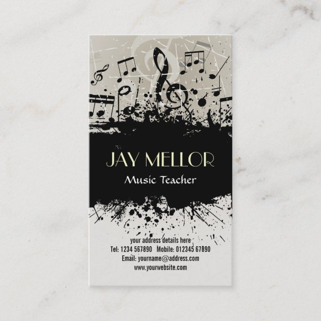 Carte grunge d'industrie musicale (Devant)
