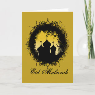 Carte Grunge Goth Gold et Black Ramadan Mosque