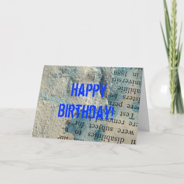 Carte Grunge Paper, Joyeux Anniversaire ! (Devant)