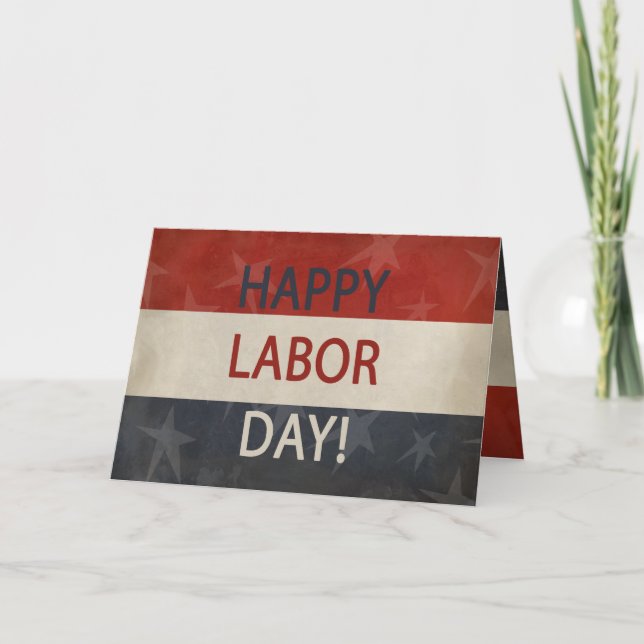 Carte Grunge patriotique | Bonne Fête du Travail ! (Devant)