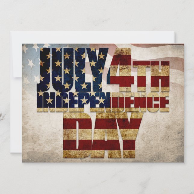 Carte Grunge USA juillet 4 Juillet Indépendance Graphiqu (Devant)